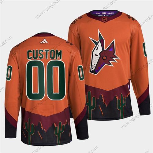 Muž Arizona Coyotes Přizpůsobené Oranžová 2022-23 Obrácený Retro Sešitý Dres