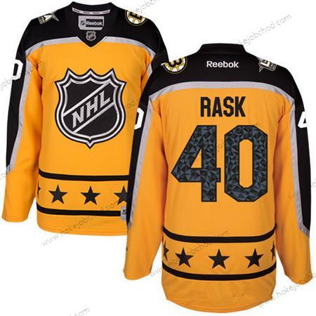 Muž Atlantic Division Boston Bruins #40 Tuukka Rask Reebok Žlutá 2017 NHL All-Star Sešitý Hokejový Dres