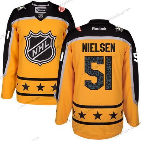 Muž Atlantic Division Detroit Red Wings #51 Frans Nielsen Reebok Žlutá 2017 NHL All-Star Sešitý Hokejový Dres