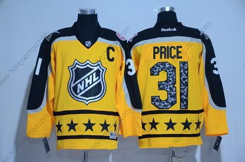 Muž Atlantic Division Montreal Canadiens #31 Carey Price Reebok Žlutá 2017 NHL All-Star Sešitý Hokejový Dres