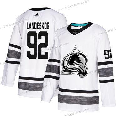 Muž Avalanche #92 Gabriel Landeskog Bílý Autentické 2019 All-Star Sešitý Hokejový Dres