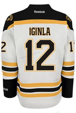 Muž Boston Bruins #12 Jarome Iginla Bílý Dres