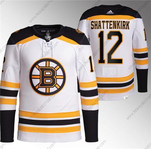 Muž Boston Bruins #12 Kevin Shattenkirk Bílý Sešitý Dres