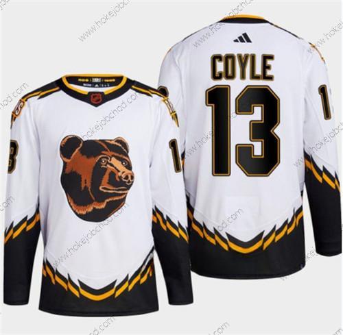 Muž Boston Bruins #13 Charlie Coyle Bílý 2022-23 Obrácený Retro Sešitý Dres