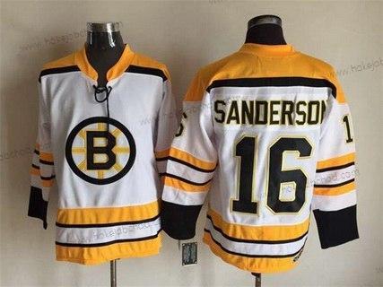 Muž Boston Bruins #16 Derek Sanderson 1968-69 Bílý CCM Vintage Dres