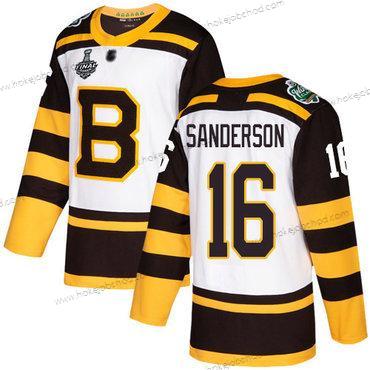 Muž Boston Bruins #16 Derek Sanderson Bílý Autentické 2019 Zimní Klasický 2019 Stanley Cup Final Bound Sešitý Hokejový Dres