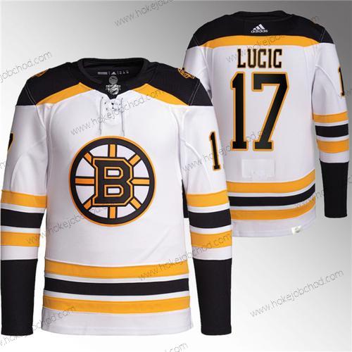 Muž Boston Bruins #17 Milan Lucic Bílý Sešitý Dres