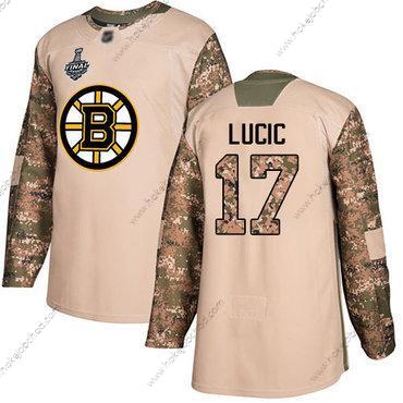 Muž Boston Bruins #17 Milan Lucic Camo Autentické 2017 Veterans Day 2019 Stanley Cup Final Bound Sešitý Hokejový Dres