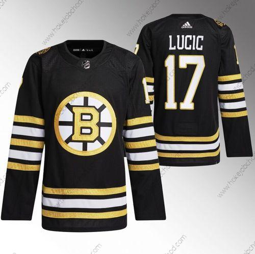 Muž Boston Bruins #17 Milan Lucic Černá 100th Výročí Sešitýstitched Dres