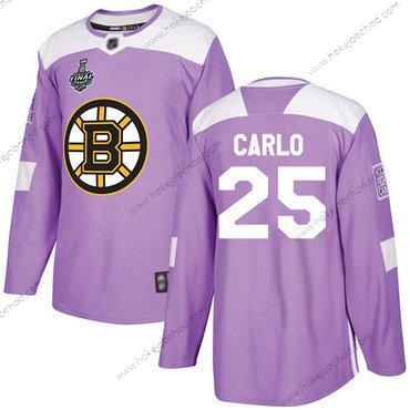 Muž Boston Bruins #25 Brandon Carlo Nachový Autentické Bojuje proti rakovině 2019 Stanley Cup Final Bound Sešitý Hokejový Dres