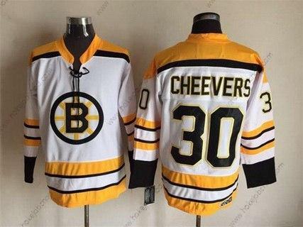 Muž Boston Bruins #30 Gerry Cheevers 1968-69 Bílý CCM Vintage Dres