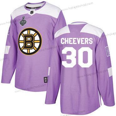 Muž Boston Bruins #30 Gerry Cheevers Nachový Autentické Bojuje proti rakovině 2019 Stanley Cup Final Bound Sešitý Hokejový Dres