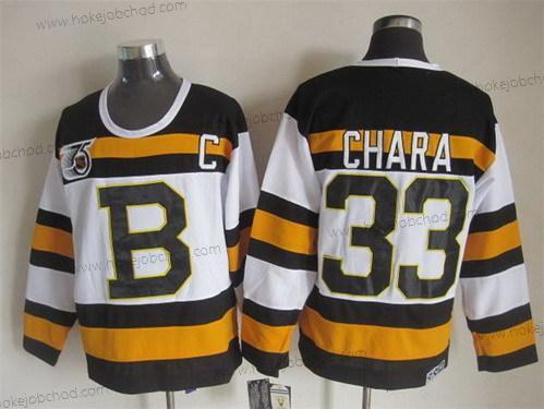 Muž Boston Bruins #33 Zdeno Chara Bílý 75Th Retro CCM Dres