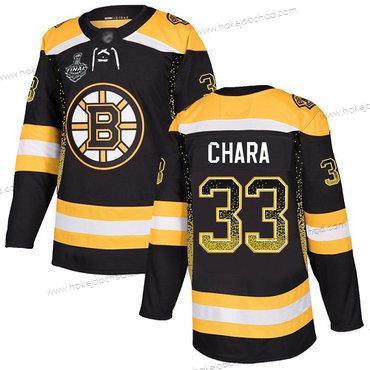 Muž Boston Bruins #33 Zdeno Chara Černá Domácí Autentické 2019 Stanley Cup Final Bound Sešitý Hokejový Dres Verze 2