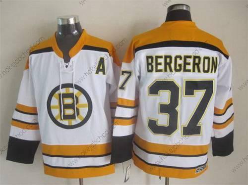 Muž Boston Bruins #37 Patrice Bergeron 2007-08 Bílý CCM Vintage Dres