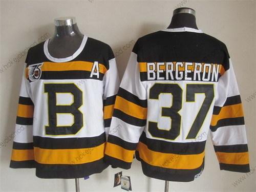 Muž Boston Bruins #37 Patrice Bergeron Bílý 75Th Retro CCM Dres