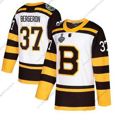 Muž Boston Bruins #37 Patrice Bergeron Bílý Autentické 2019 Zimní Klasický 2019 Stanley Cup Final Bound Sešitý Hokejový Dres