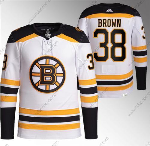 Muž Boston Bruins #38 Patrick Brown Bílý Sešitý Dres