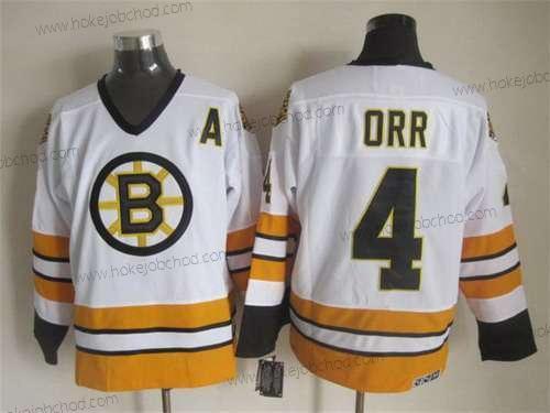 Muž Boston Bruins #4 Bobby Orr 1981-82 Bílý CCM Vintage Dres