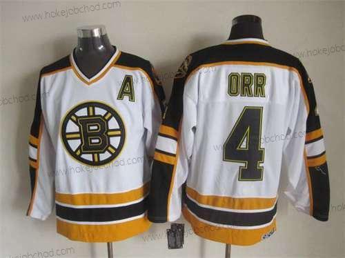 Muž Boston Bruins #4 Bobby Orr 1996-97 Bílý CCM Vintage Dres