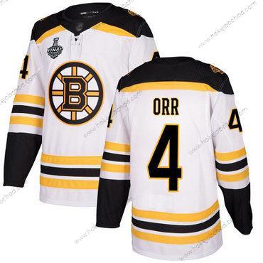 Muž Boston Bruins #4 Bobby Orr Bílý Road Autentické 2019 Stanley Cup Final Bound Sešitý Hokejový Dres