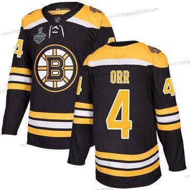 Muž Boston Bruins #4 Bobby Orr Černá Domácí Autentické 2019 Stanley Cup Final Bound Sešitý Hokejový Dres