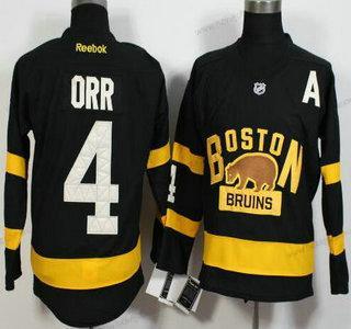 Muž Boston Bruins #4 Bobby Orr Reebok Černá 2016 Zimní Klasický Premier Dres