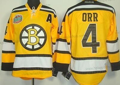 Muž Boston Bruins #4 Bobby Orr Žlutá Dres