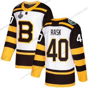 Muž Boston Bruins #40 Tuukka Rask Bílý Autentické 2019 Zimní Klasický 2019 Stanley Cup Final Bound Sešitý Hokejový Dres