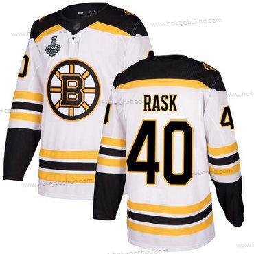 Muž Boston Bruins #40 Tuukka Rask Bílý Road Autentické 2019 Stanley Cup Final Bound Sešitý Hokejový Dres