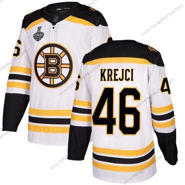 Muž Boston Bruins #46 David Krejci Bílý Road Autentické 2019 Stanley Cup Final Bound Sešitý Hokejový Dres