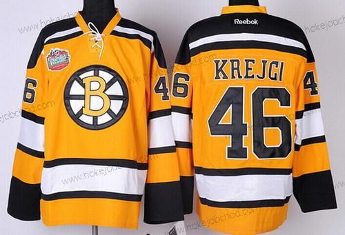 Muž Boston Bruins #46 David Krejci Žlutá Dres