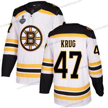 Muž Boston Bruins #47 Torey Krug Bílý Road Autentické 2019 Stanley Cup Final Bound Sešitý Hokejový Dres