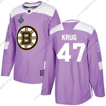 Muž Boston Bruins #47 Torey Krug Nachový Autentické Bojuje proti rakovině 2019 Stanley Cup Final Bound Sešitý Hokejový Dres