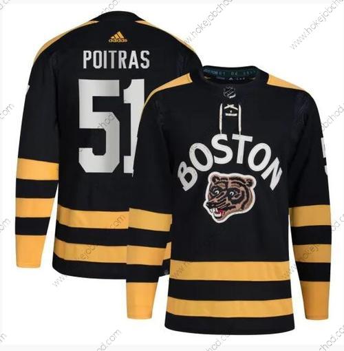 Muž Boston Bruins #51 Matthew Poitras Černá Zimní Klasický Primegreen Sešitý Dres