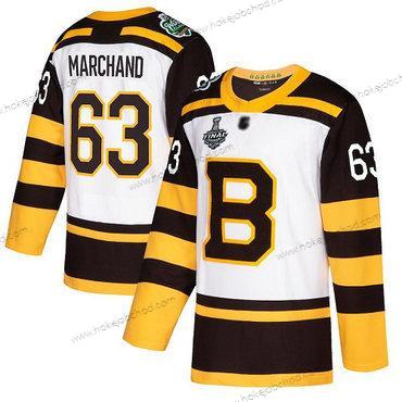 Muž Boston Bruins #63 Brad Marchand Bílý Autentické 2019 Zimní Klasický 2019 Stanley Cup Final Bound Sešitý Hokejový Dres