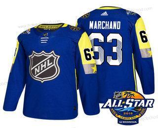 Muž Boston Bruins #63 Brad Marchand Modrý 2018 NHL All-Star Sešitý Hokejový Dres