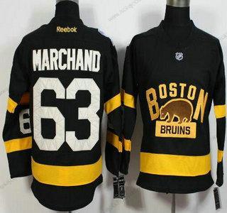 Muž Boston Bruins #63 Brad Marchand Reebok Černá 2016 Zimní Klasický Premier Dres