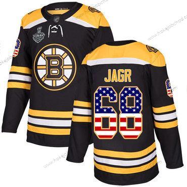 Muž Boston Bruins #68 Jaromir Jagr Černá Domácí Autentické USA Flag 2019 Stanley Cup Final Bound Sešitý Hokejový Dres