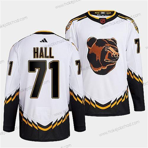 Muž Boston Bruins #71 Taylor Hall 2022 Bílý Obrácený Retro Sešitý Dres