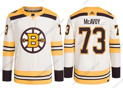 Muž Boston Bruins #73 Charlie Mcavoy Bílý Sešitý Dres