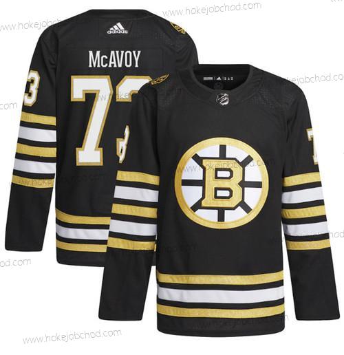 Muž Boston Bruins #73 Charlie Mcavoy Černá 100th Výročí Sešitý Dres