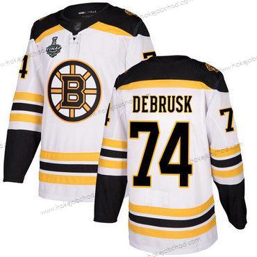 Muž Boston Bruins #74 Jake Debrusk Bílý Road Autentické 2019 Stanley Cup Final Bound Sešitý Hokejový Dres