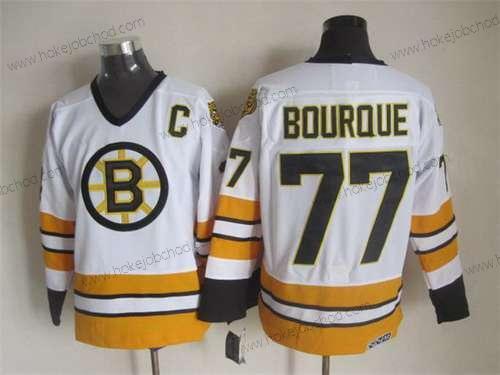 Muž Boston Bruins #77 Ray Bourque 1981-82 Bílý CCM Vintage Dres