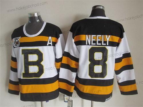 Muž Boston Bruins #8 Cam Neely Bílý 75Th Retro CCM Dres