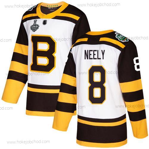 Muž Boston Bruins #8 Cam Neely Bílý Autentické 2019 Zimní Klasický 2019 Stanley Cup Final Bound Sešitý Hokejový Dres