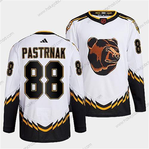 Muž Boston Bruins #88 David Pastrnak 2022 Bílý Obrácený Retro Sešitý Dres