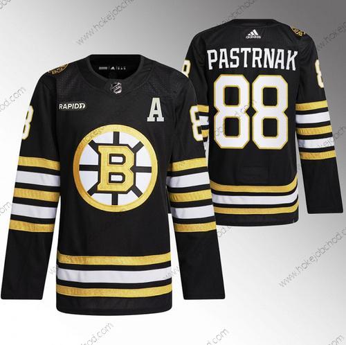 Muž Boston Bruins #88 David Pastrnak Černá With Rapid7 Patch 100th Výročí Sešitý Dres