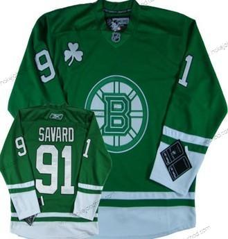 Muž Boston Bruins #91 Marc Savard St. Patrick’S Day Zelená Dres