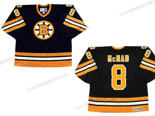 Muž Boston Bruins Černá Žlutá #8 Peter Mcnab 1978 CCM Vintage Venkovní NHL Hokejový Dres